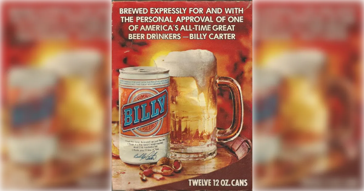 Billy Beer Billy Beer twelve-pack case with can and frosty mug