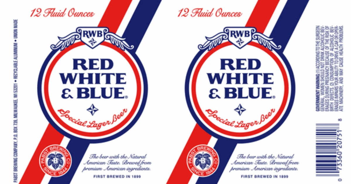 Pabst Brewing Company Red 2C White And Blue Lager