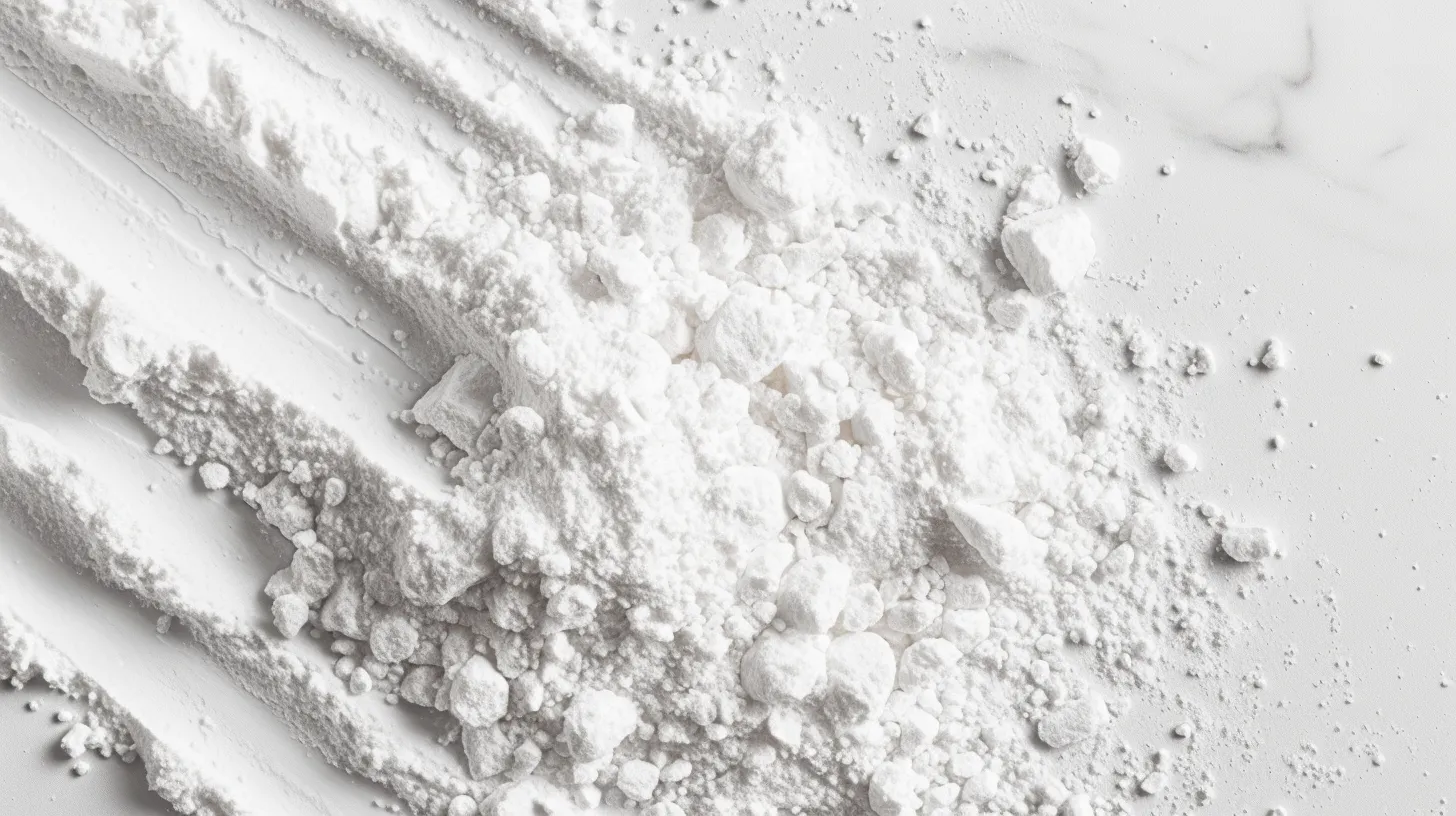 White powder close-up © History Oasis Pile of white powder scattered on a white surface