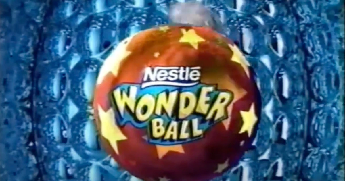 Nestle Wonder Ball orange foil chocolate ball with yellow stars