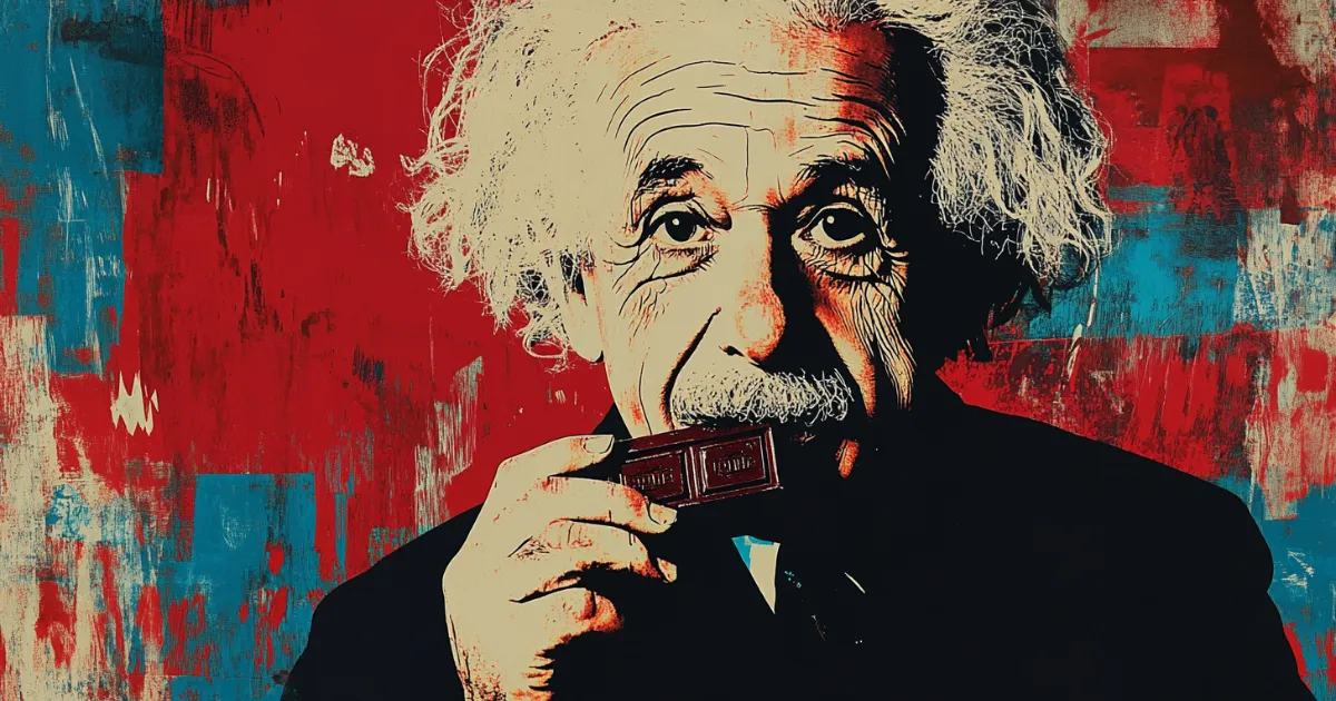 © History Oasis Albert Einstein Eating Chocolate
