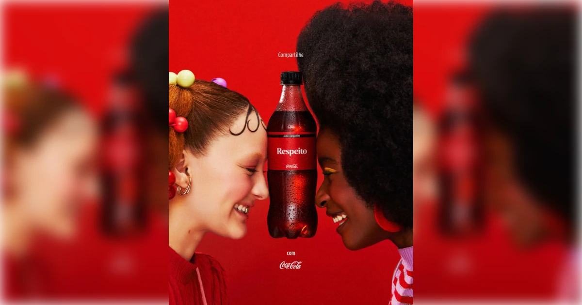 The Coca-Cola Company Brazilian Share a Coke ad with two women and Respeito Coca-Cola bottle