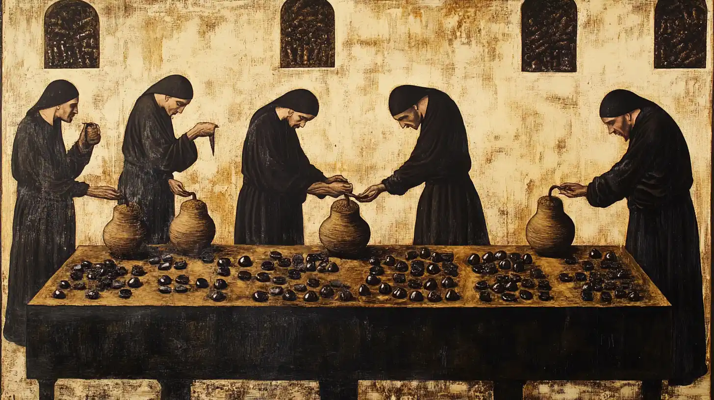 European Monks Making Licorice