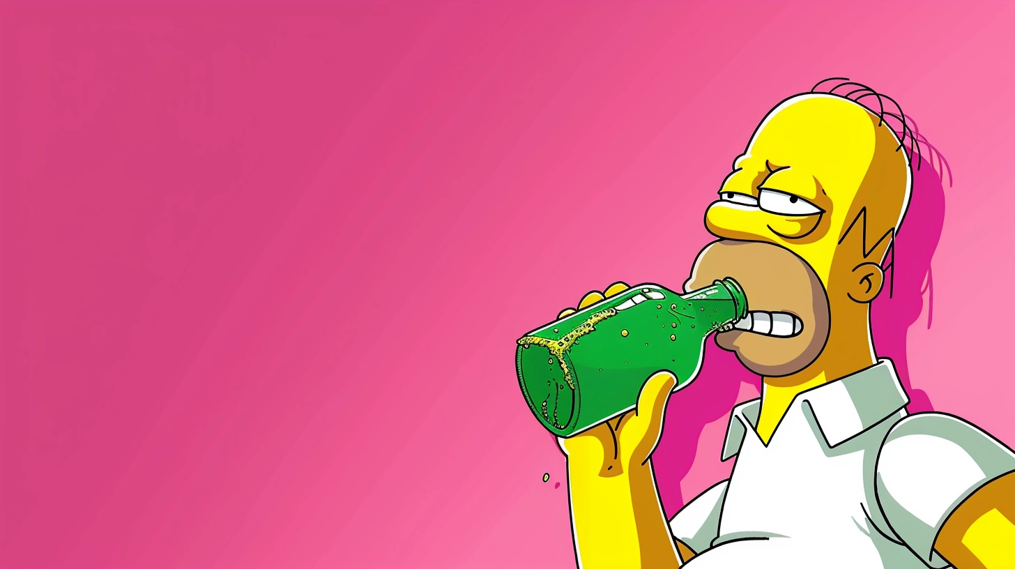 © History Oasis Homer Simpson Drinking Mello Yello