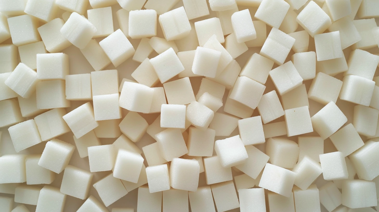 A pile of white sugar cubes © History Oasis Pile of white sugar cubes filling the frame