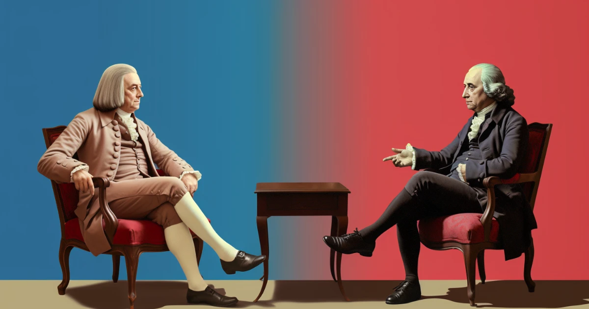 Benjamin Franklin And John Adams 20 Meeting