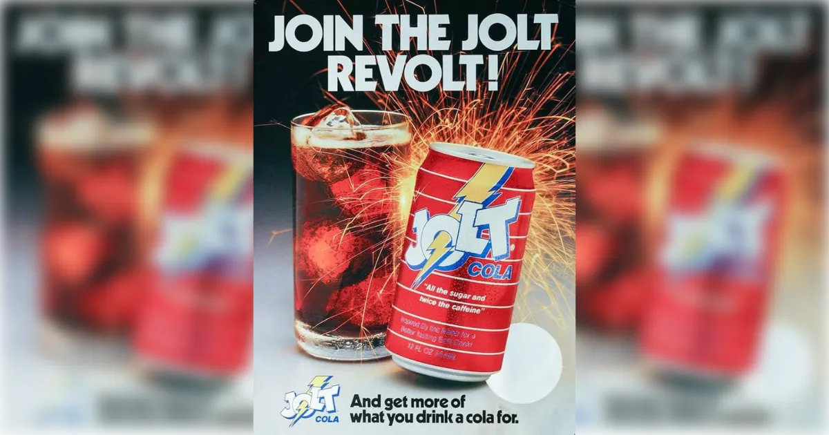 Vintage Jolt Cola print ad reading Join the Jolt Revolt