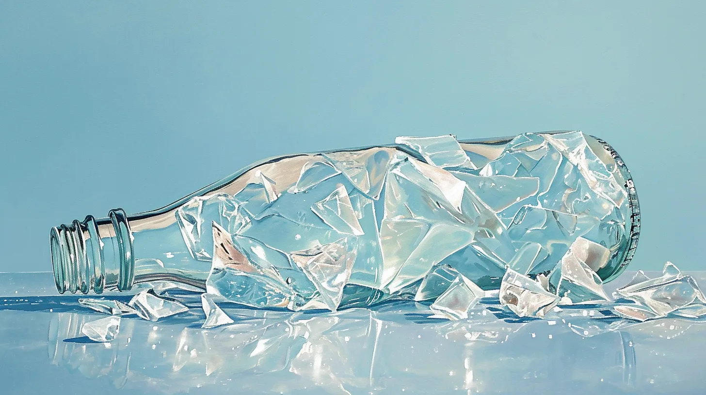 A Broken Clear Soda Bottle