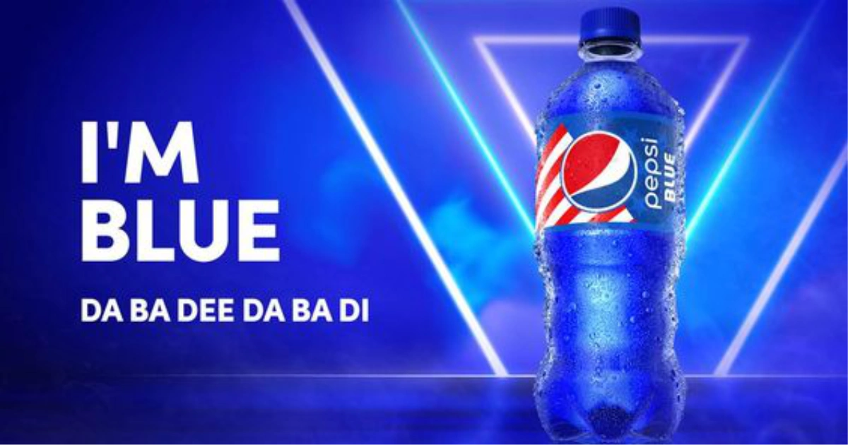PepsiCo 2021 Pepsi Blue revival ad with I'm Blue slogan