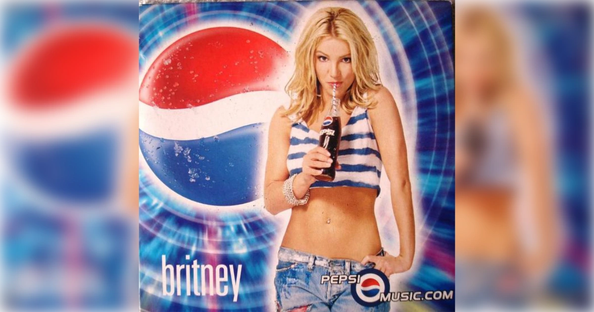 PepsiCo Britney Spears drinking Pepsi in early 2000s promotional poster