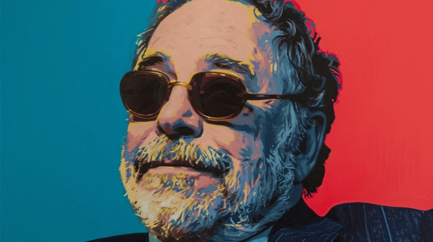 Michael Savage © History Oasis Illustrated portrait of radio host Michael Savage in tinted sunglasses