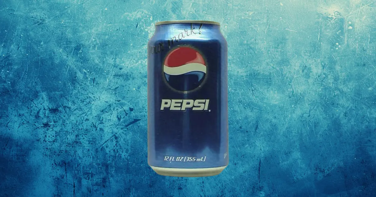 Dark blue Pepsi can with small centered globe logo