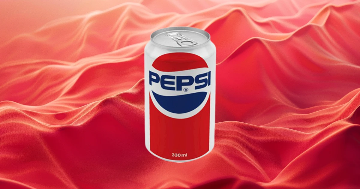 Retro Pepsi can with globe logo and red lower half