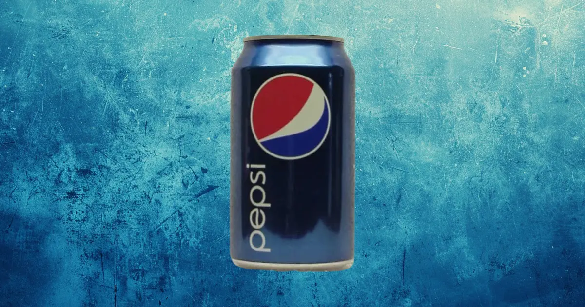 Pepsi can with smiling globe logo and lowercase vertical wordmark