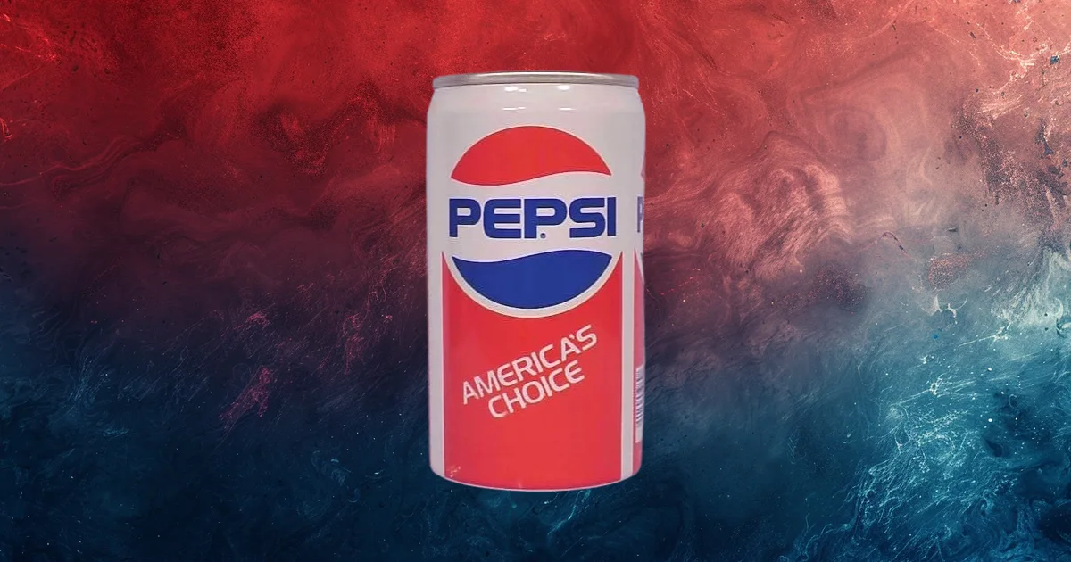 White Pepsi can with globe logo and America's Choice slogan