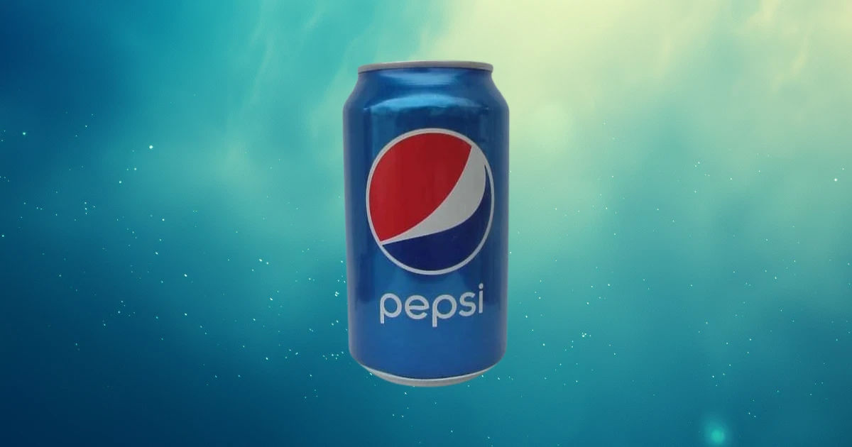 Bright blue Pepsi can with lowercase wordmark under globe logo