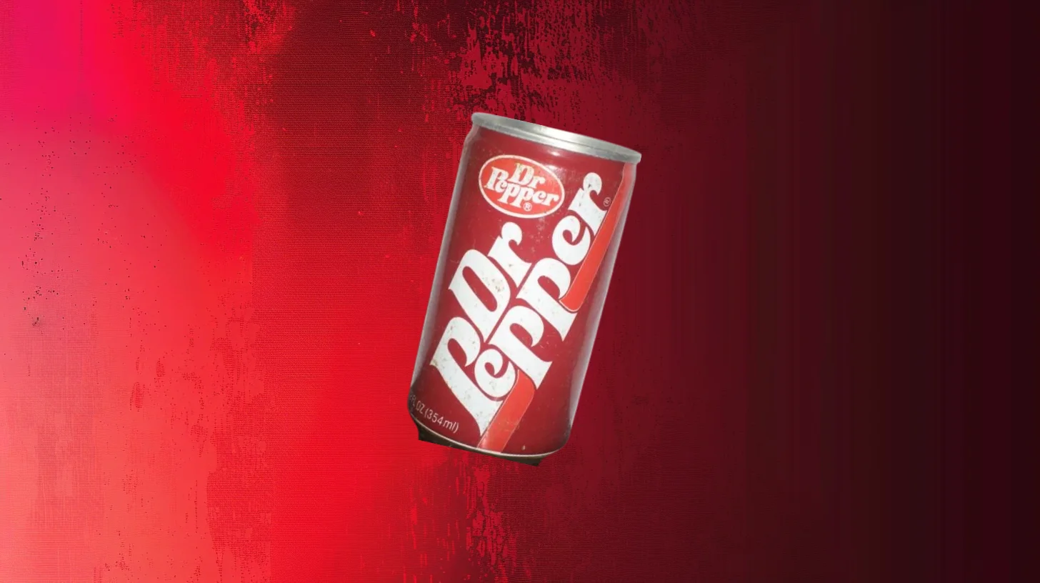 Dr Pepper 1984 vintage Dr Pepper can with diagonal white logo