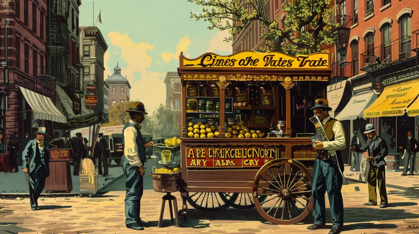 © History Oasis Lemonade Stand In New York City 1870s