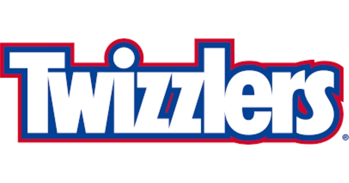 Twizzlers logo wordmark in red, white and blue