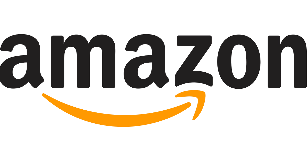 Amazon.com Amazon logo with black lettering and orange smile arrow
