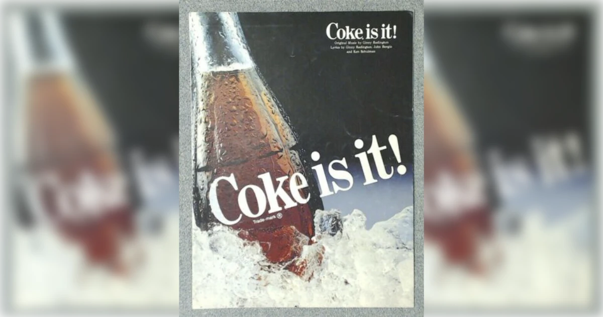 Coke Is It sheet music cover with Coca-Cola bottle on ice