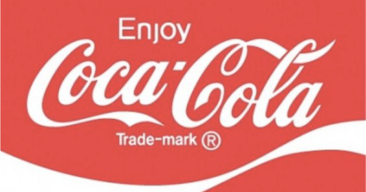 The Coca-Cola Company Enjoy Coca-Cola white script logo on red background
