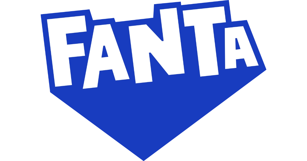Modern blue Fanta logo wordmark on white background