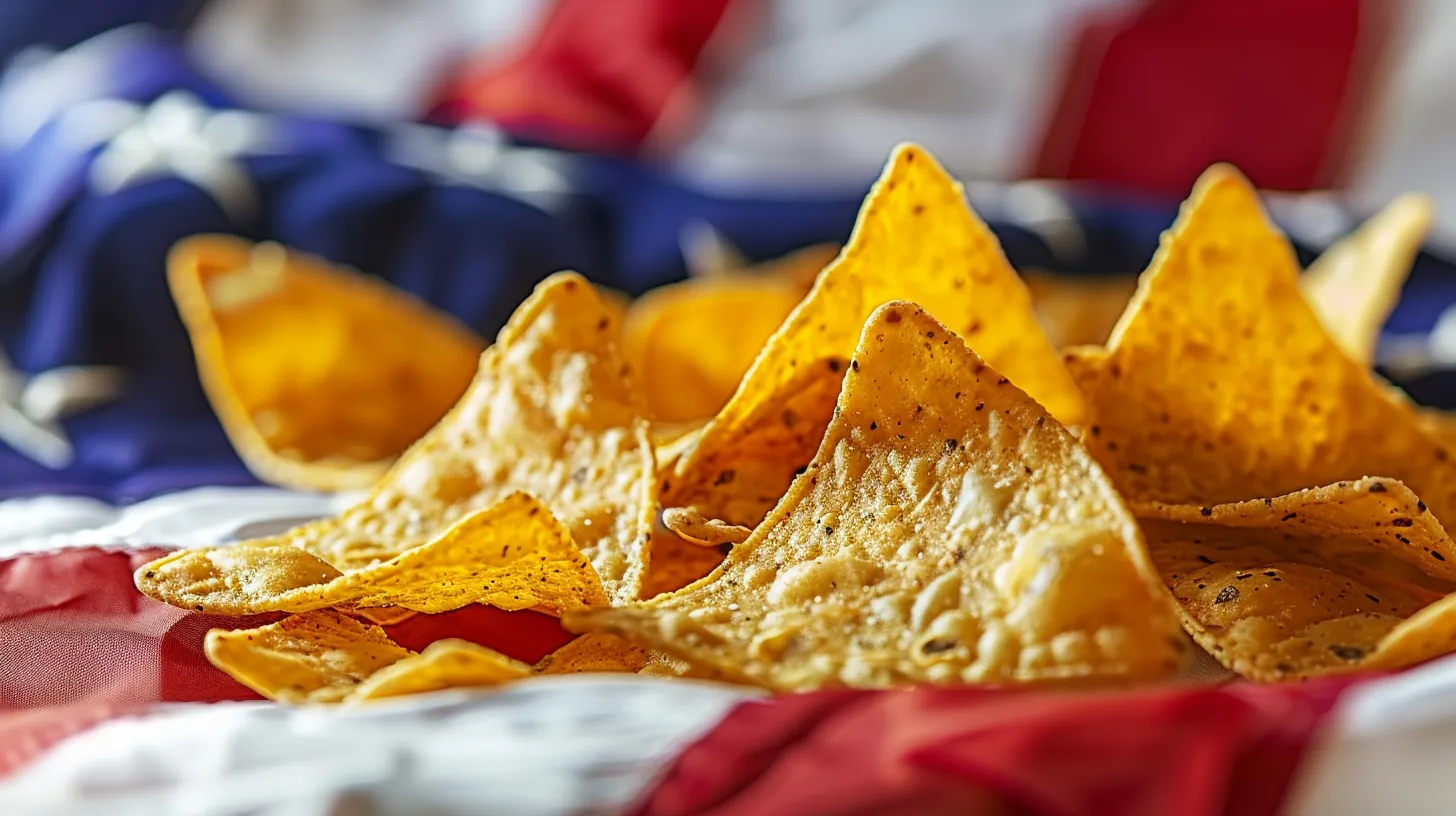 Tortilla Chips On An American Flag