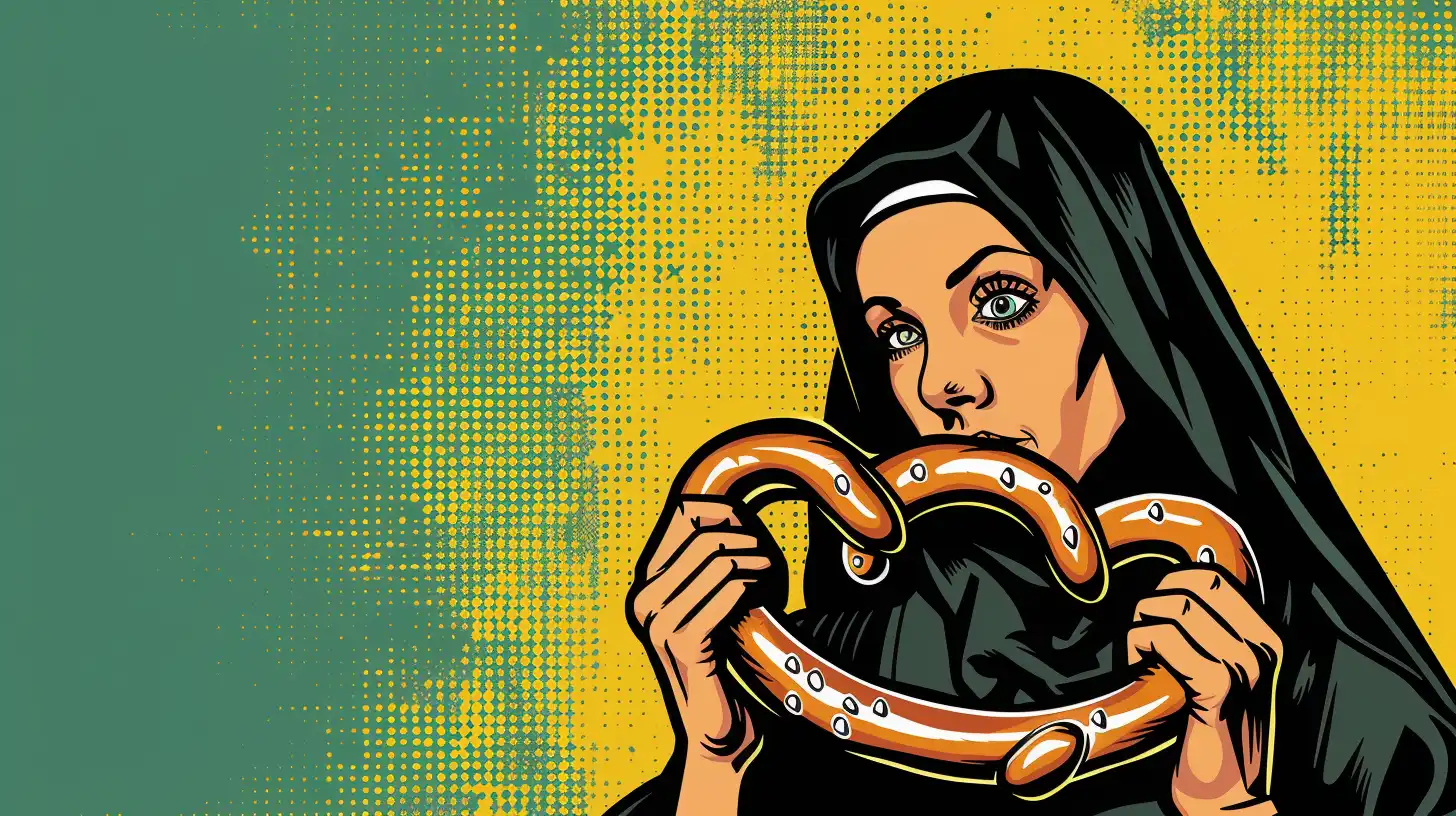 © History Oasis A Nun Eating A Pretzel