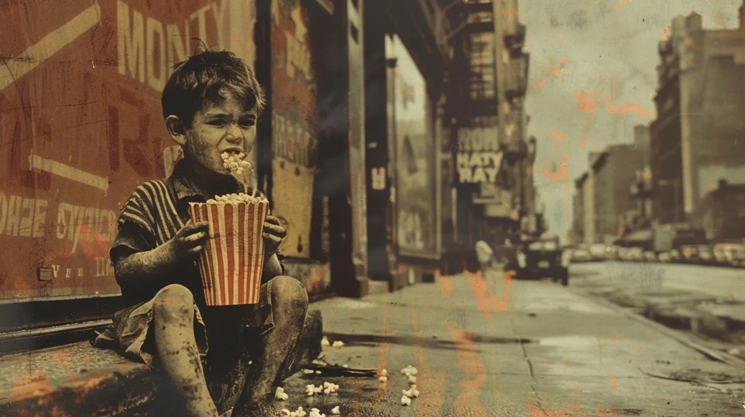 © History Oasis Poor Kid In The City Eating Popcorn 1920s