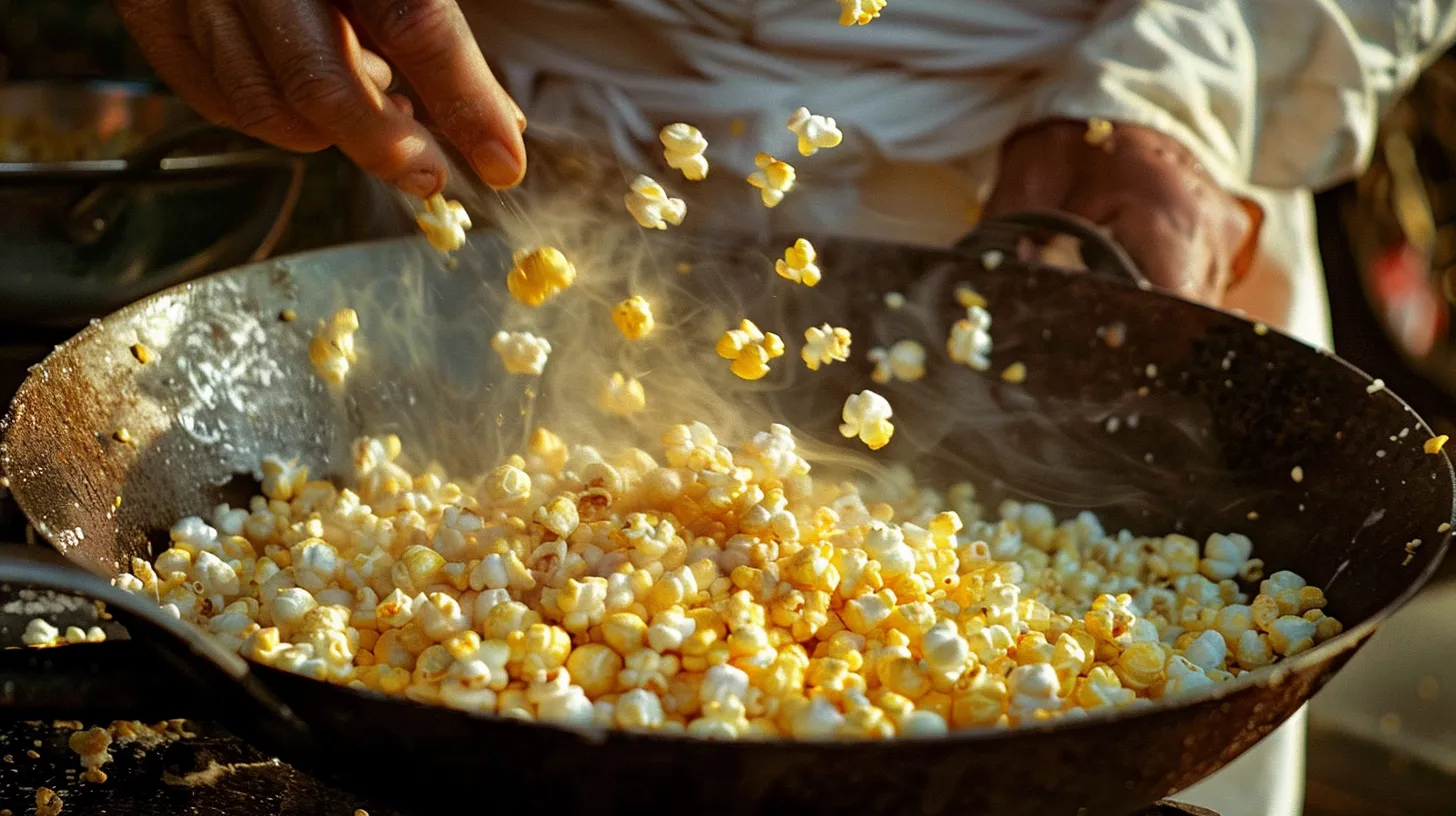 © History Oasis Making Porcorn On A Frying Pan 1800s