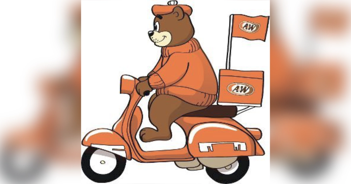 Rooty The Bear On A Scooter