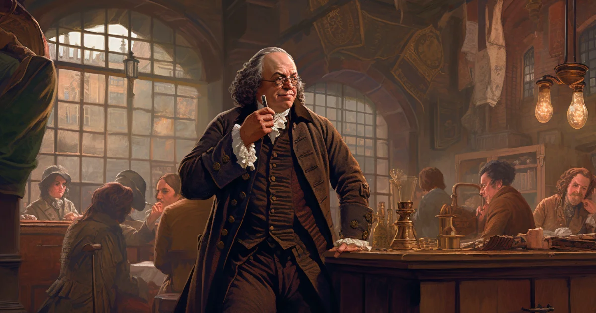 Benjamin Franklin In A Pub In London