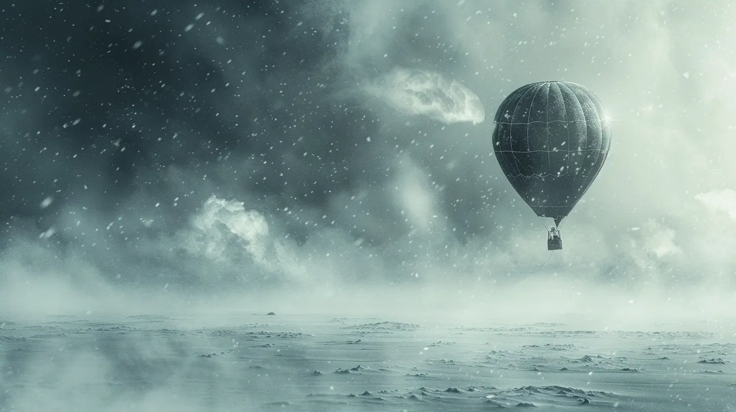 A Hot Air Balloon In A Blizzard