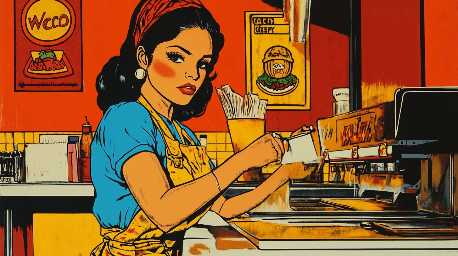 A Woman Working At A Taco Bell