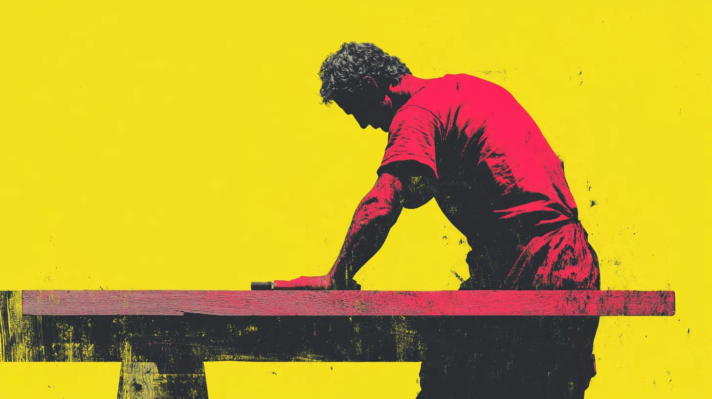 Roman Woodworker Using A Wooden Vise