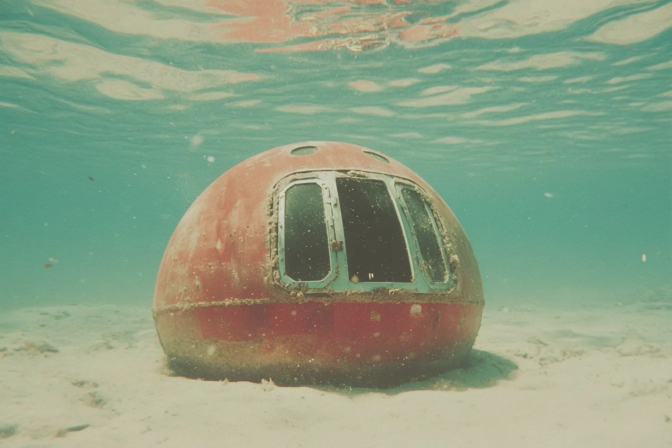 Space Capsule On The Bottom Of The Ocean