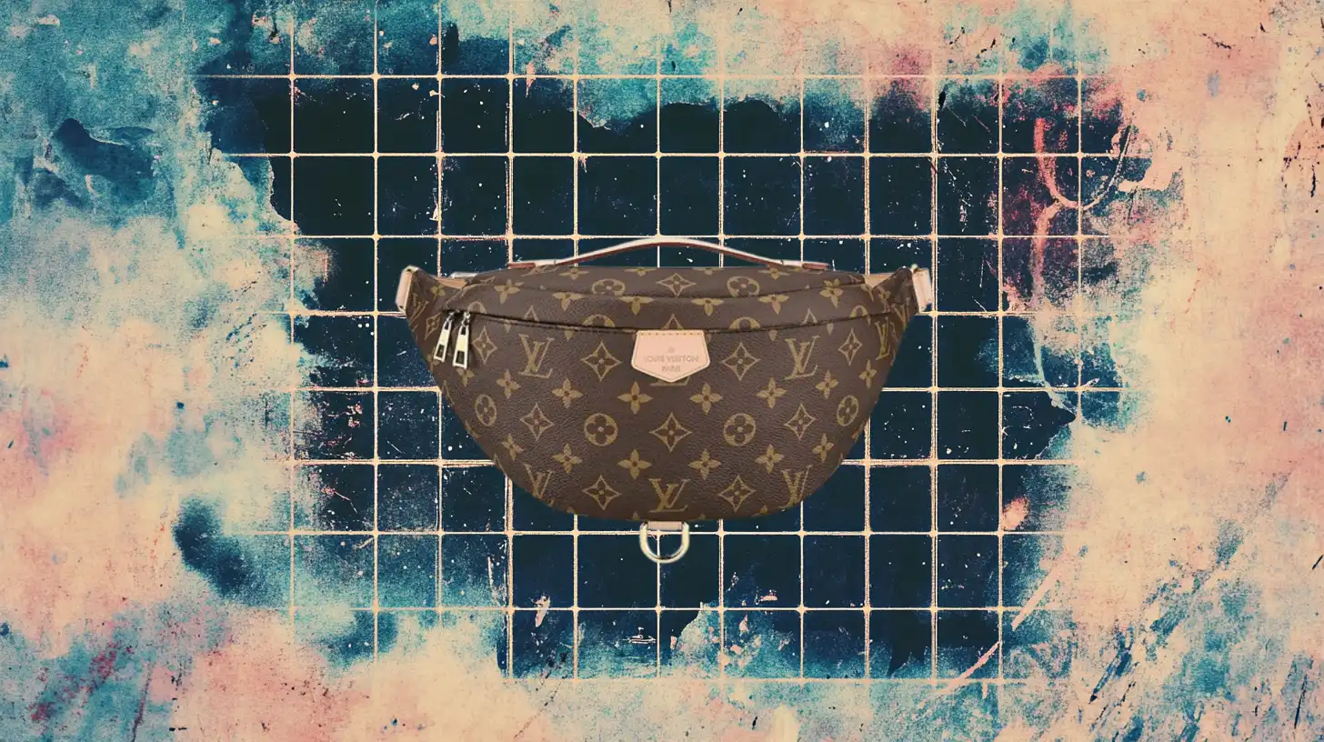 The Monogram Bumbag, retired in 2022 and back on sale since 2026 — Louis Vuitton A Louis Vuitton Monogram bumbag with a wide adjustable belt strap and pink leather tab