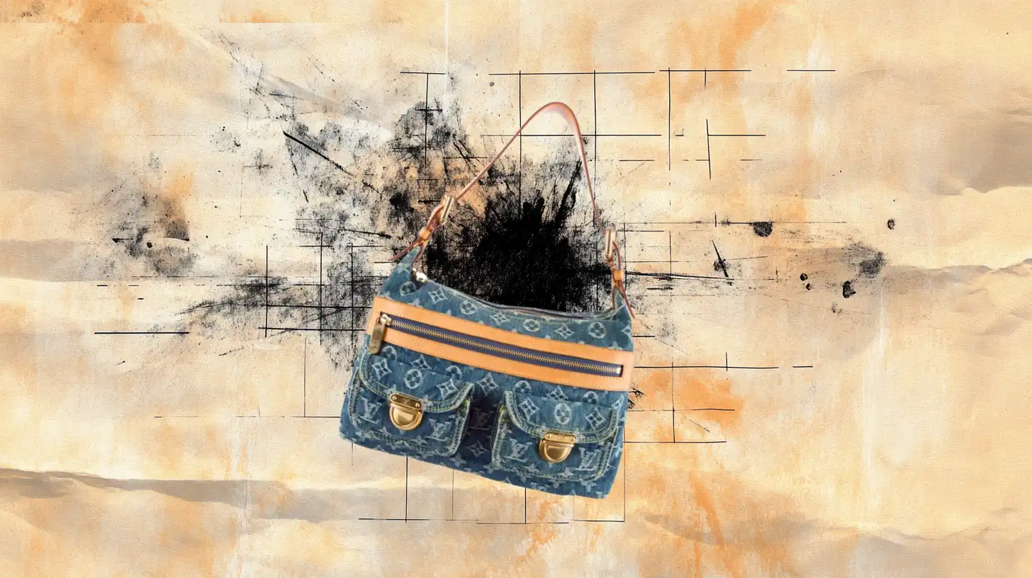 The Monogram Denim Baggy of 2005 — the name returned in 2026 at $3,750 — Louis Vuitton A Louis Vuitton Baggy shoulder bag in blue Monogram denim with two front pockets