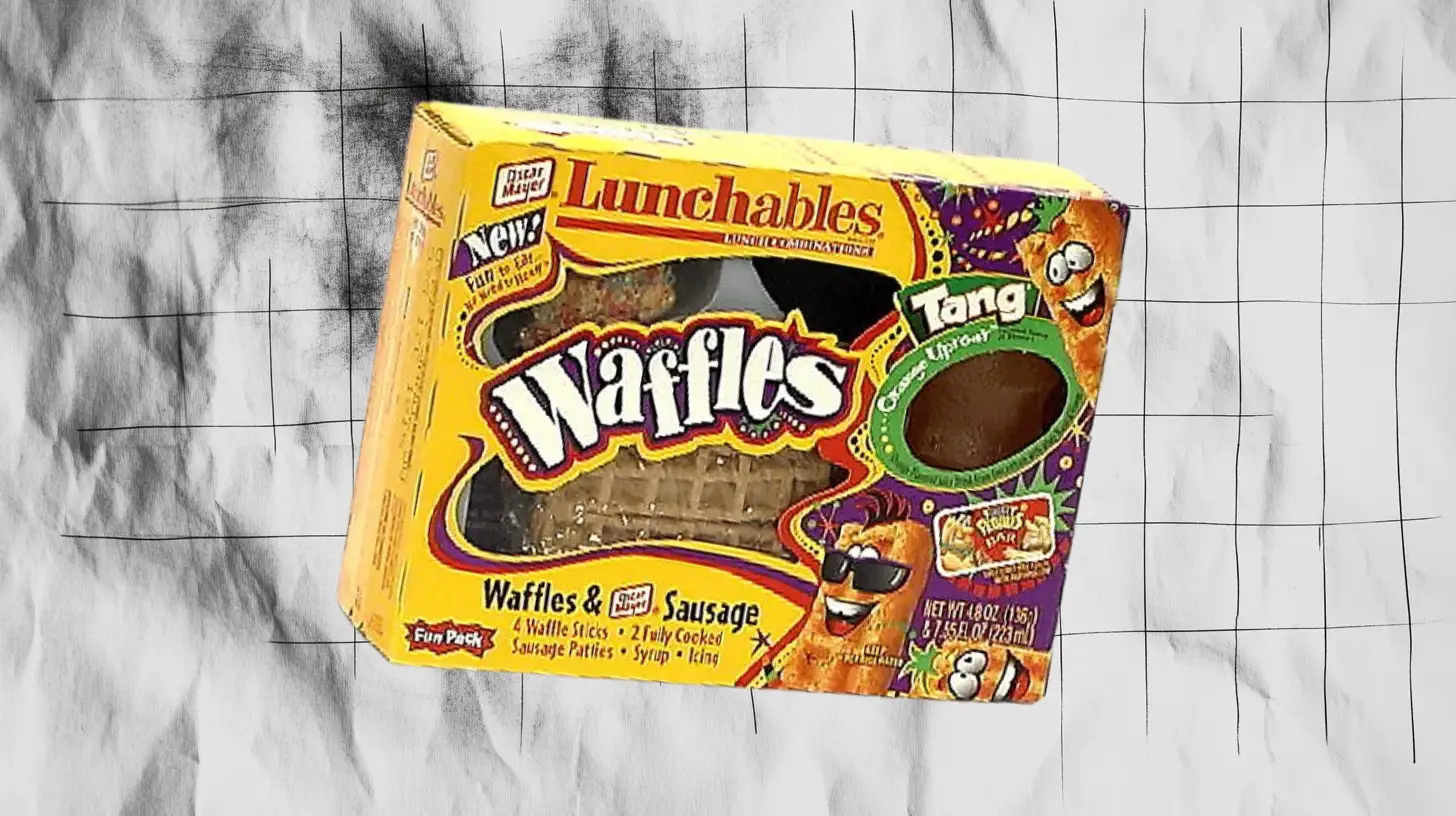 Oscar Mayer Lunchables Waffles and Sausage Fun Pack box with Tang drink
