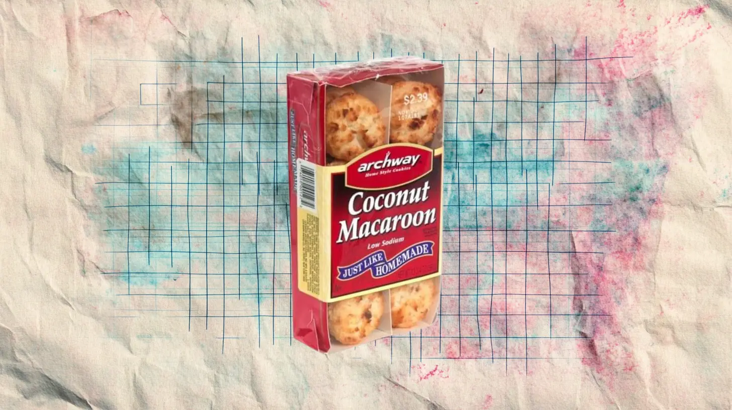 Archway Coconut Macaroon cookies in the brand's older red low-sodium Home Style package