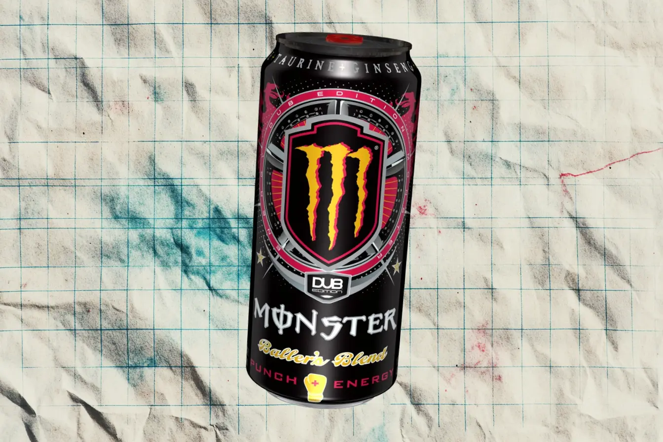 The black Dub Edition Baller's Blend Punch + Energy can — Monster Energy Black Monster Dub Edition Baller's Blend punch energy can