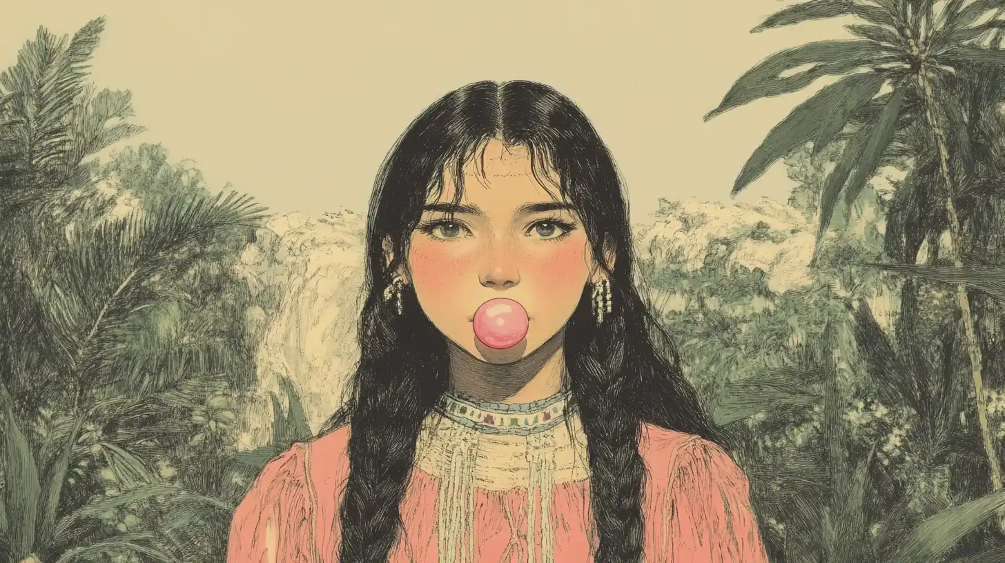 An Azetc Woman Chewing Chicle