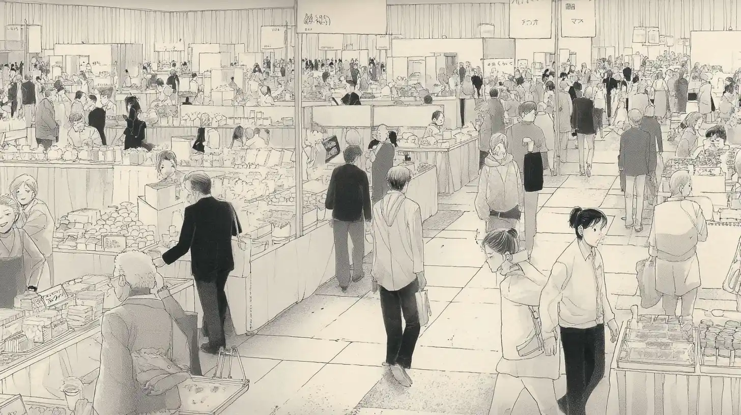 Drawing of the Fancy Foods Store in DC / © History Oasis Fancy Foods Show