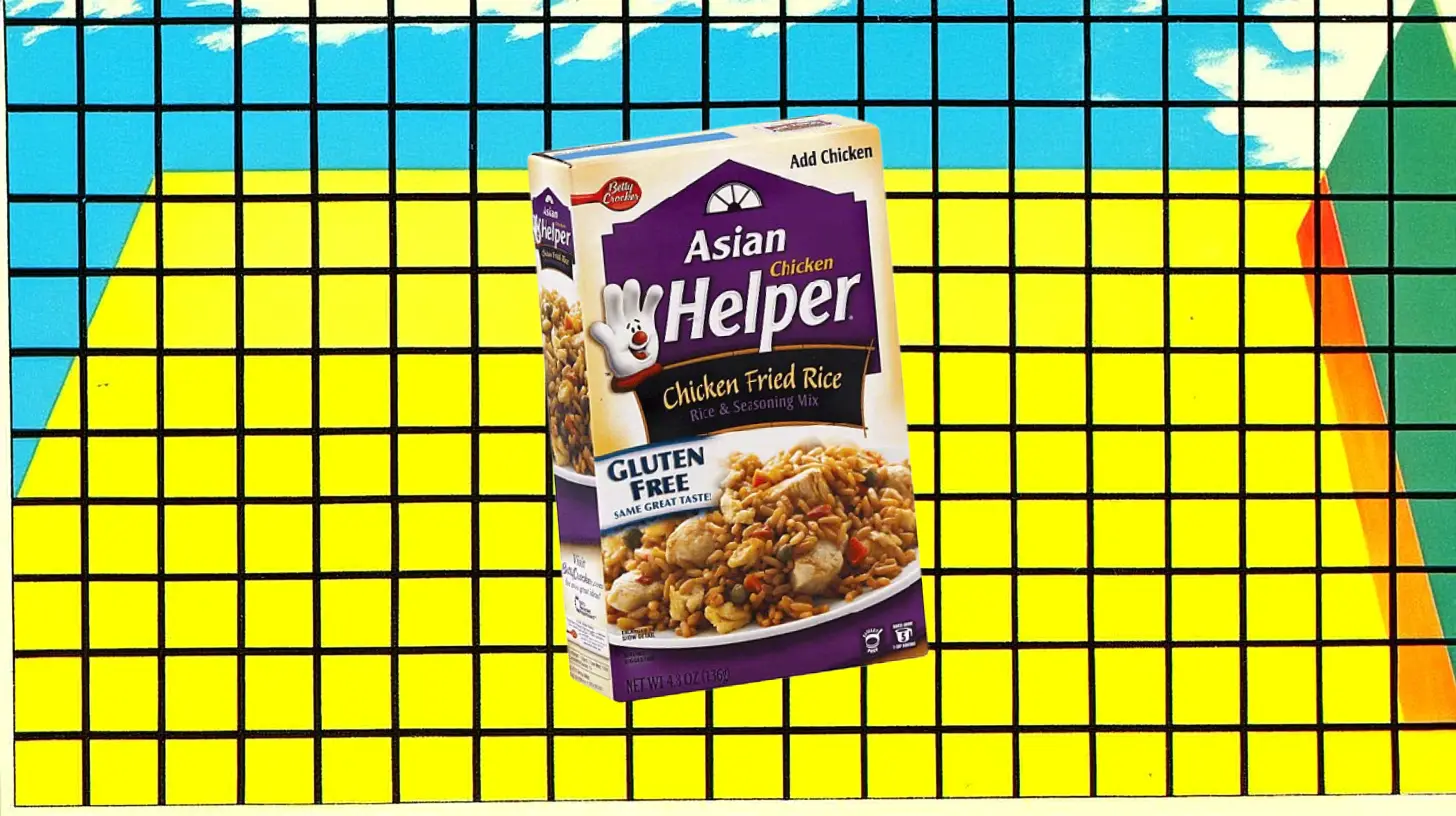 Asian Chicken Helper Chicken Fried Rice box with gluten free banner