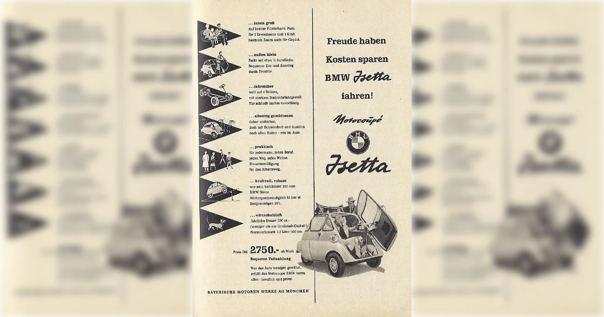 Freude Haben Kosten Sparen BMW Isetta Fahren Bmw Slogan