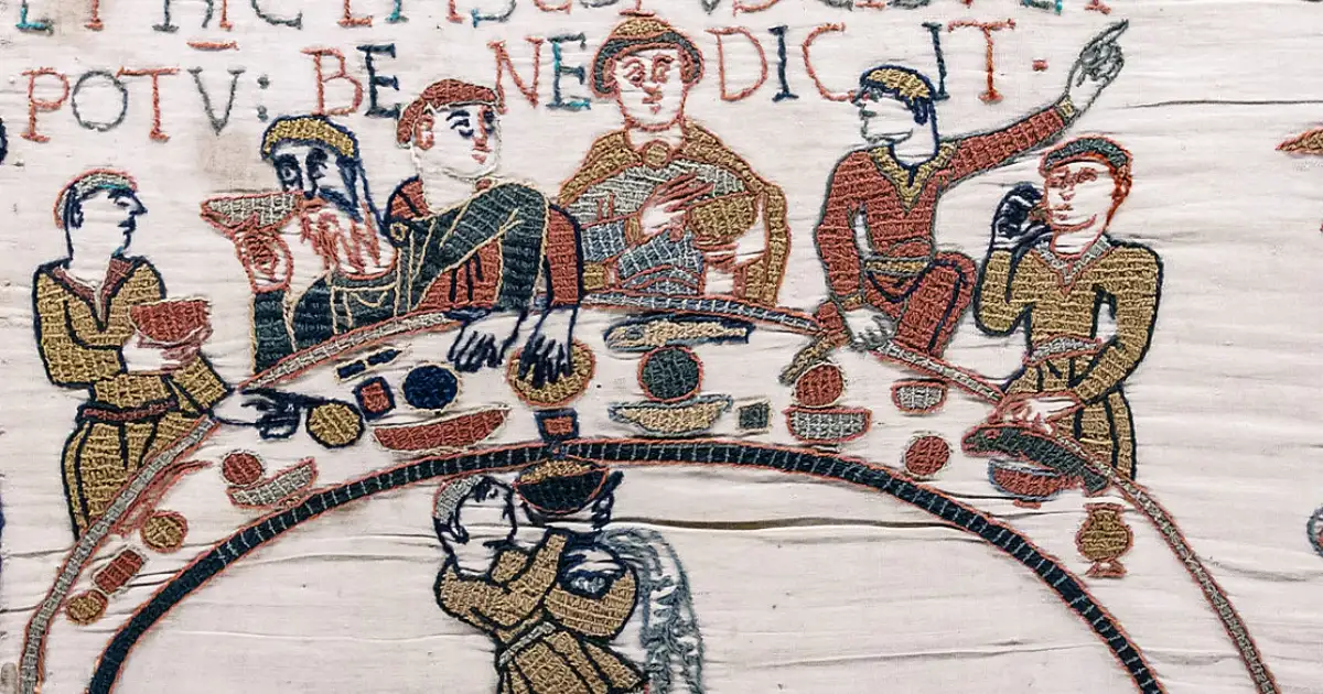 Bayeux Tapestry Scene43 Banquet Odo