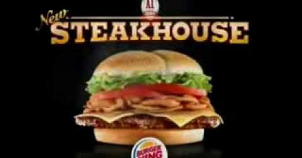 Burger King Burger King New Steakhouse burger ad with lettuce, tomato and cheese