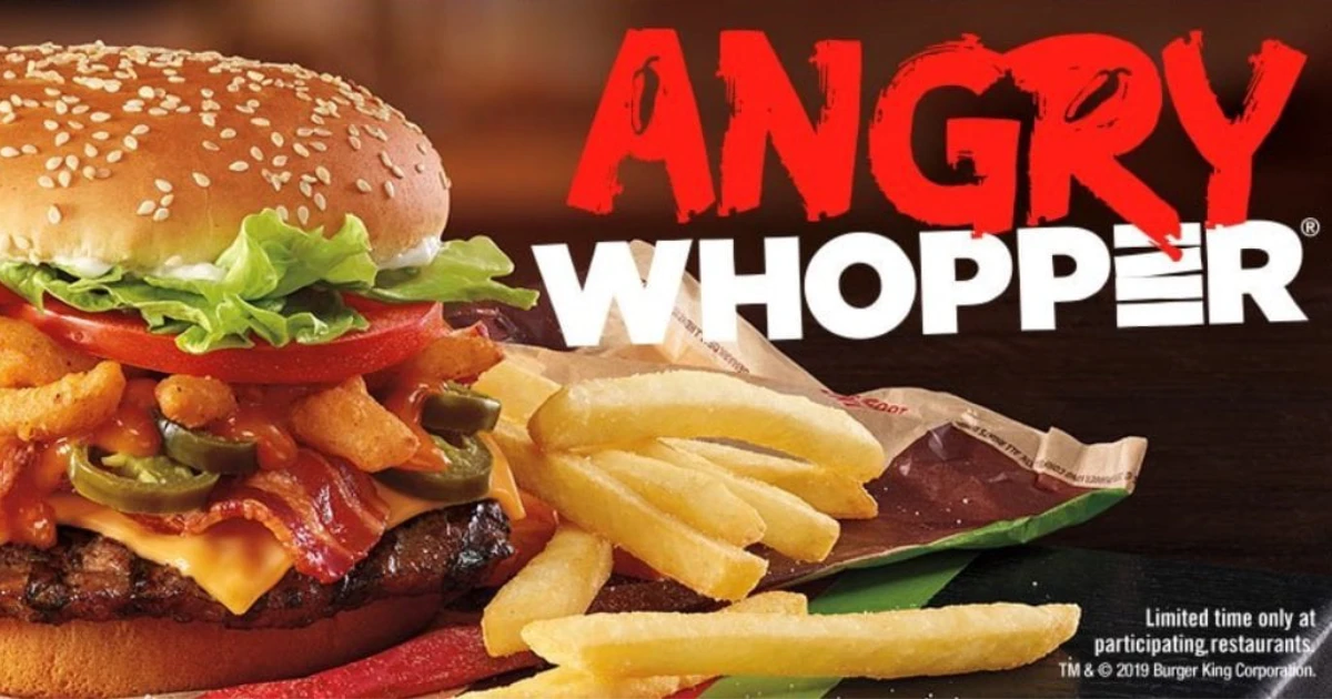 Burger King Burger King Angry Whopper ad with jalapeños, crispy onions and fries