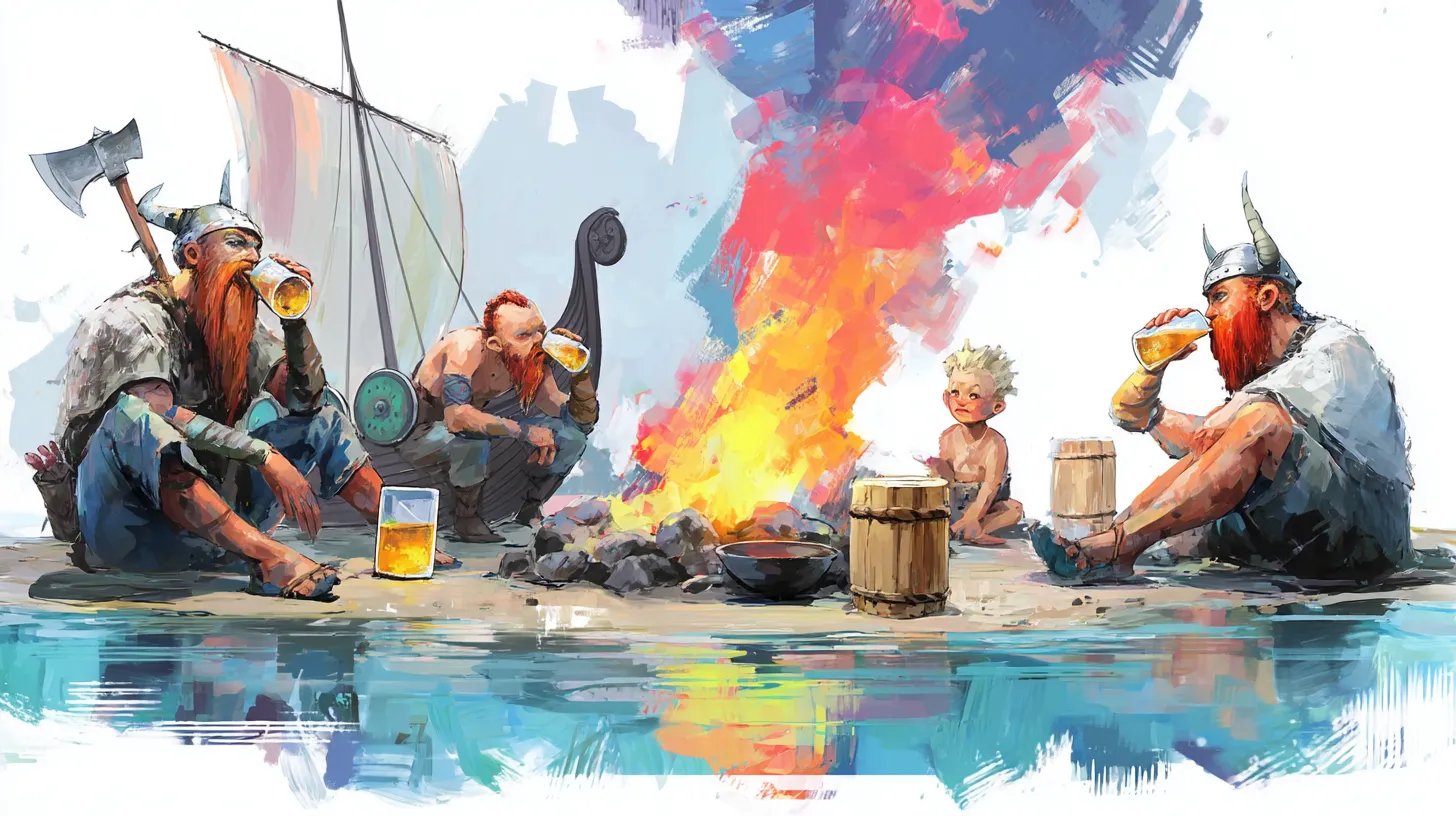 Viking Warriors Drinking Urine